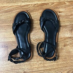 J. Crew Black Leather Sandals. 7 1/2